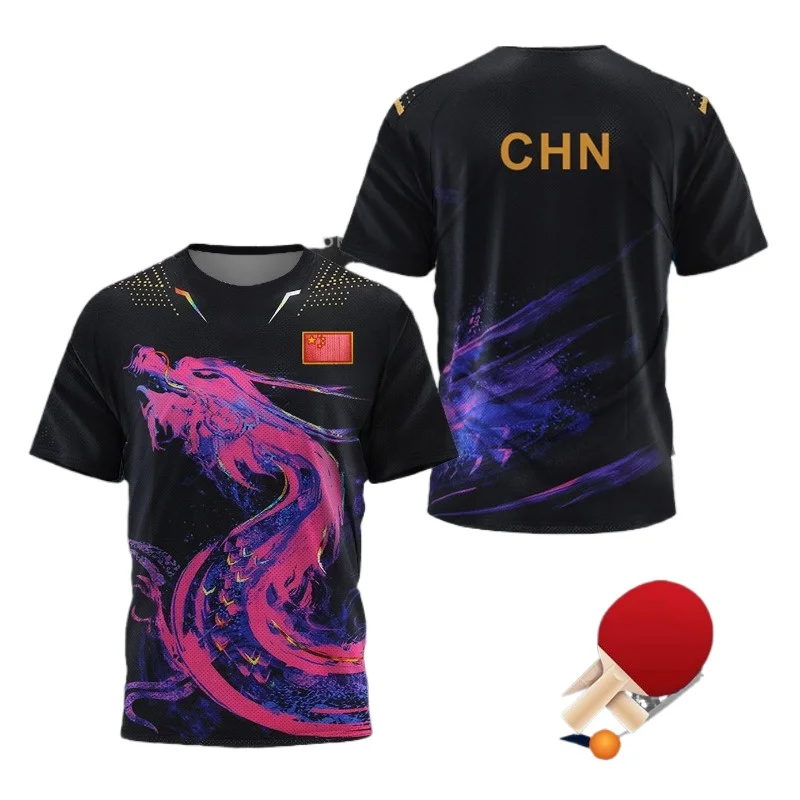 Table Tennis Zhang Jike - Kaus Grafis Tenis Meja CHINA Dragon